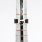 Hermes Ring Olympe Metal Leather Silver Black — view 5