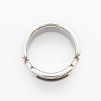Hermes Ring Olympe Metal Leather Silver Black — view 3
