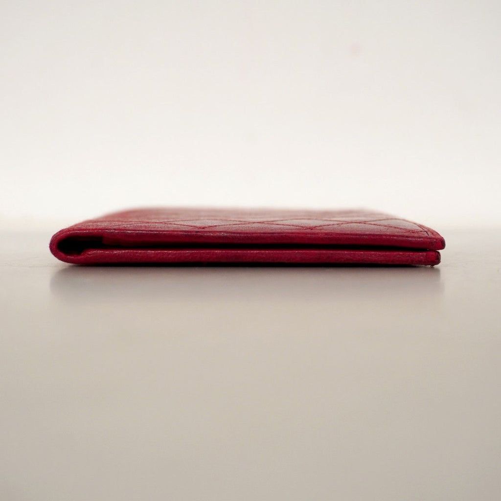 Chanel Long Bill Holder Bicolor Leather Red Wallet — view 3
