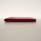 Chanel Long Bill Holder Bicolor Leather Red Wallet — view 3