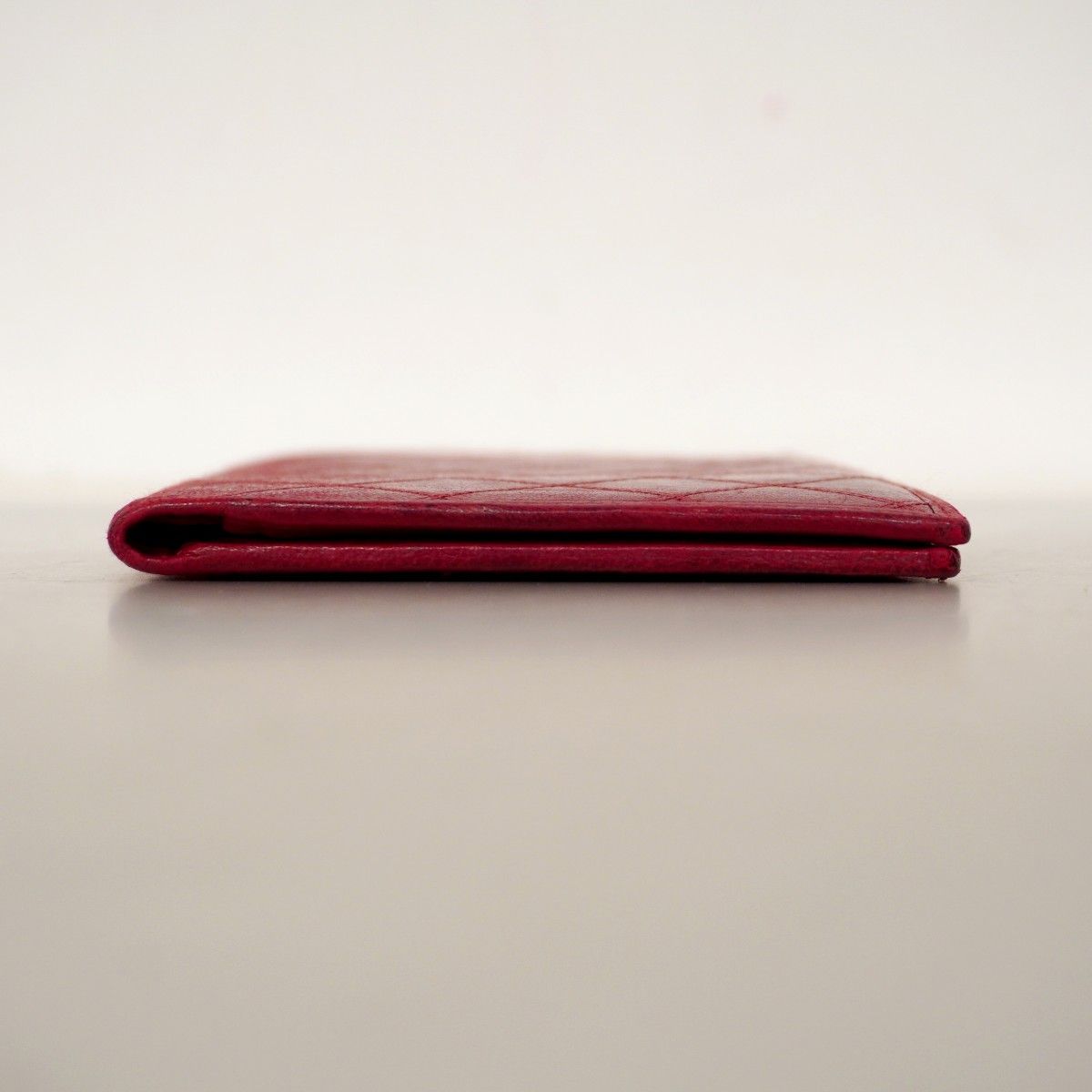 Chanel Long Bill Holder Bicolor Leather Red Wallet — view 3