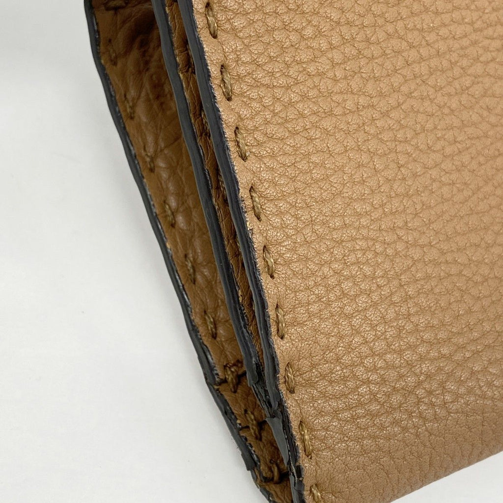 Fendi Wallet Selleria Leather Brown Silver — view 9