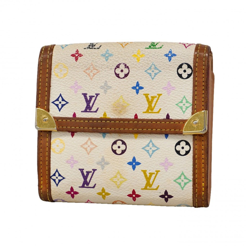 Louis Vuitton Trifold Wallet Monogram Multicolor Porte Monebier Carte Cles Blanc