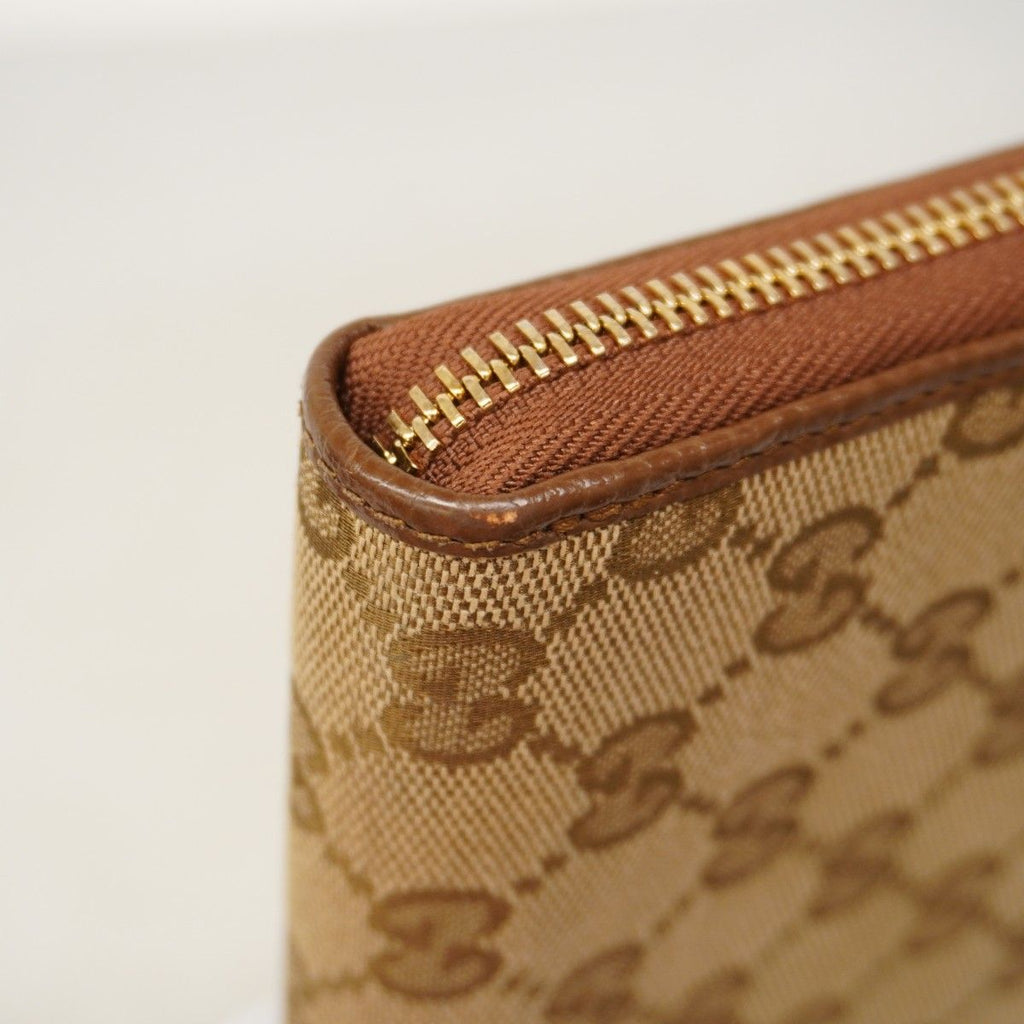 Gucci Wallet GG Canvas Brown Champagne Gold — view 6