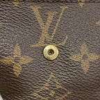 Louis Vuitton Trifold Wallet Monogram Portefeuille Zoe Brown Rose Velours — view 5