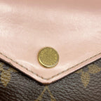 Louis Vuitton Trifold Wallet Monogram Portefeuille Zoe Brown Rose Velours — view 8