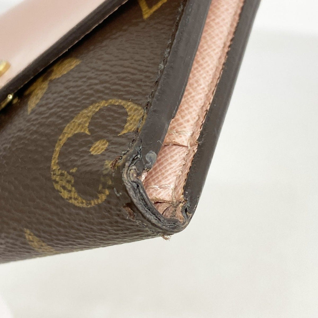 Louis Vuitton Trifold Wallet Monogram Portefeuille Zoe Brown Rose Velours — view 6