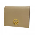 Fendi Wallet Leather Beige Gold