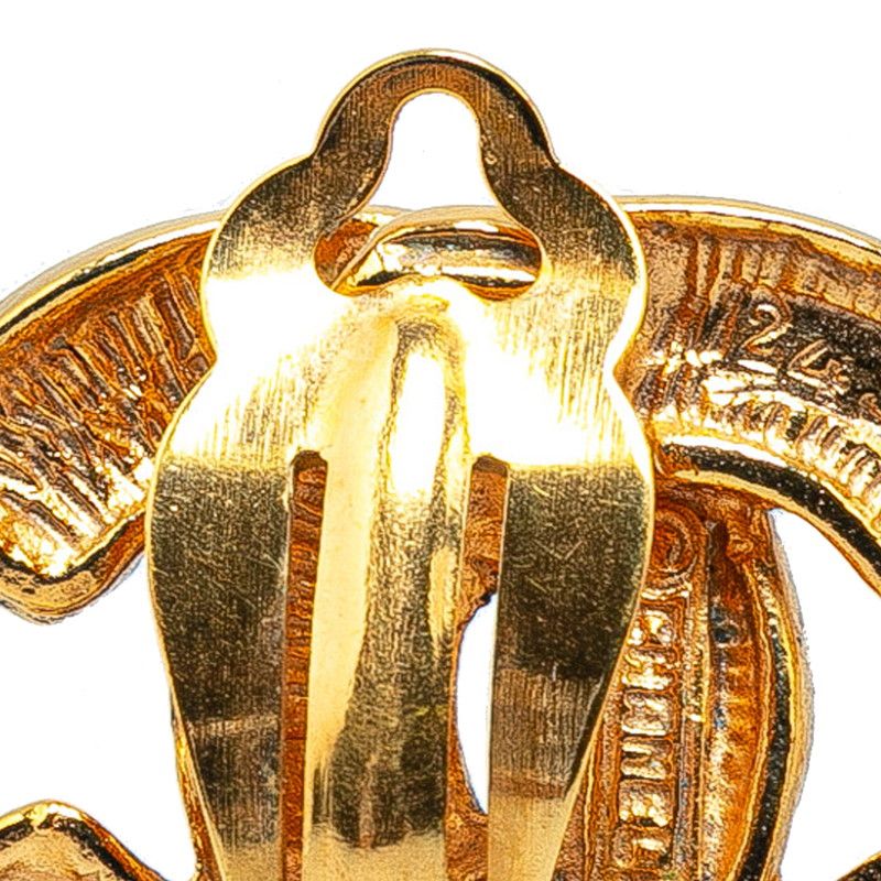 Chanel Quilted CC Logo Earrings Gold Plated — view 5