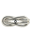 Chanel CC Logo Vintage Brooch Rope Motif Silver Metal