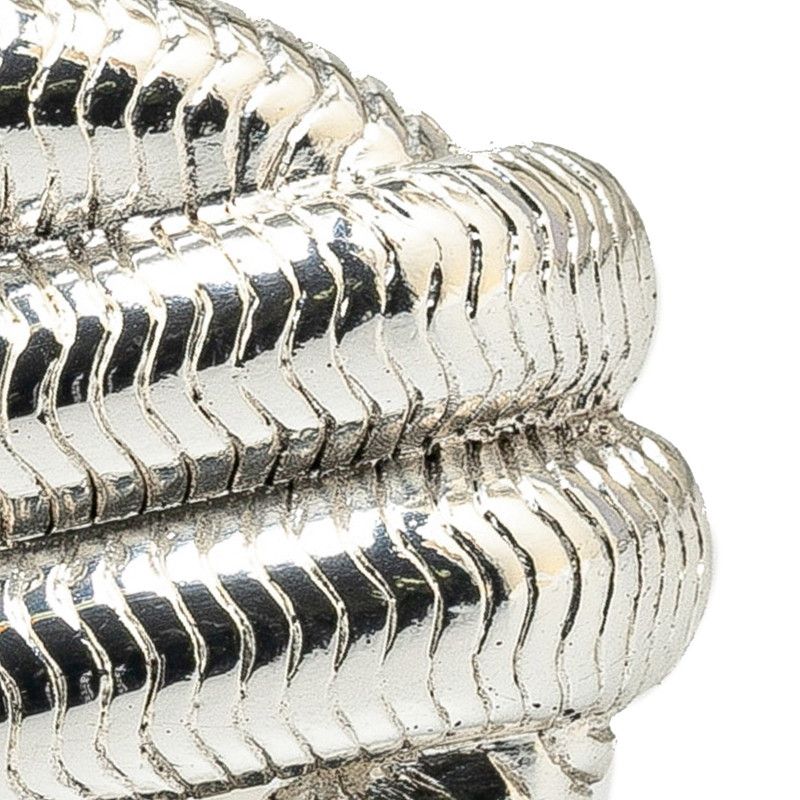 Chanel CC Logo Vintage Brooch Rope Motif Silver Metal — view 4