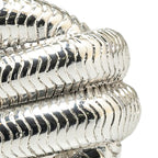 Chanel CC Logo Vintage Brooch Rope Motif Silver Metal — view 4
