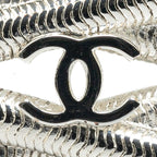 Chanel CC Logo Vintage Brooch Rope Motif Silver Metal — view 5