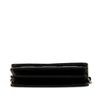 Chanel Quilted CC Logo Camellia Mini Chain Shoulder Wallet Black Lambskin — view 4