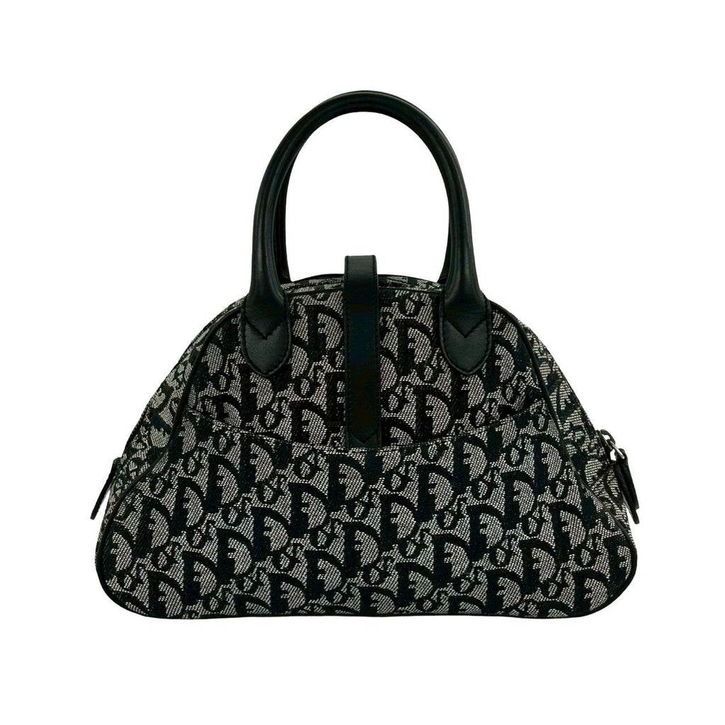 Dior Double Saddle Bag Trotter Pattern Canvas Leather Black — view 3
