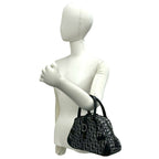 Dior Double Saddle Bag Trotter Pattern Canvas Leather Black — view 2