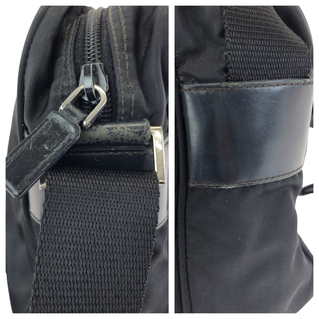 Prada Tessuto Black Silver Nylon Shoulder — view 6