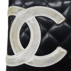 Chanel Wallet Cambon Lambskin Black Silver Zip Around Logo Quilted — view 9