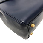 Celine 2-Way Leather Shoulder Bag Navy — view 3