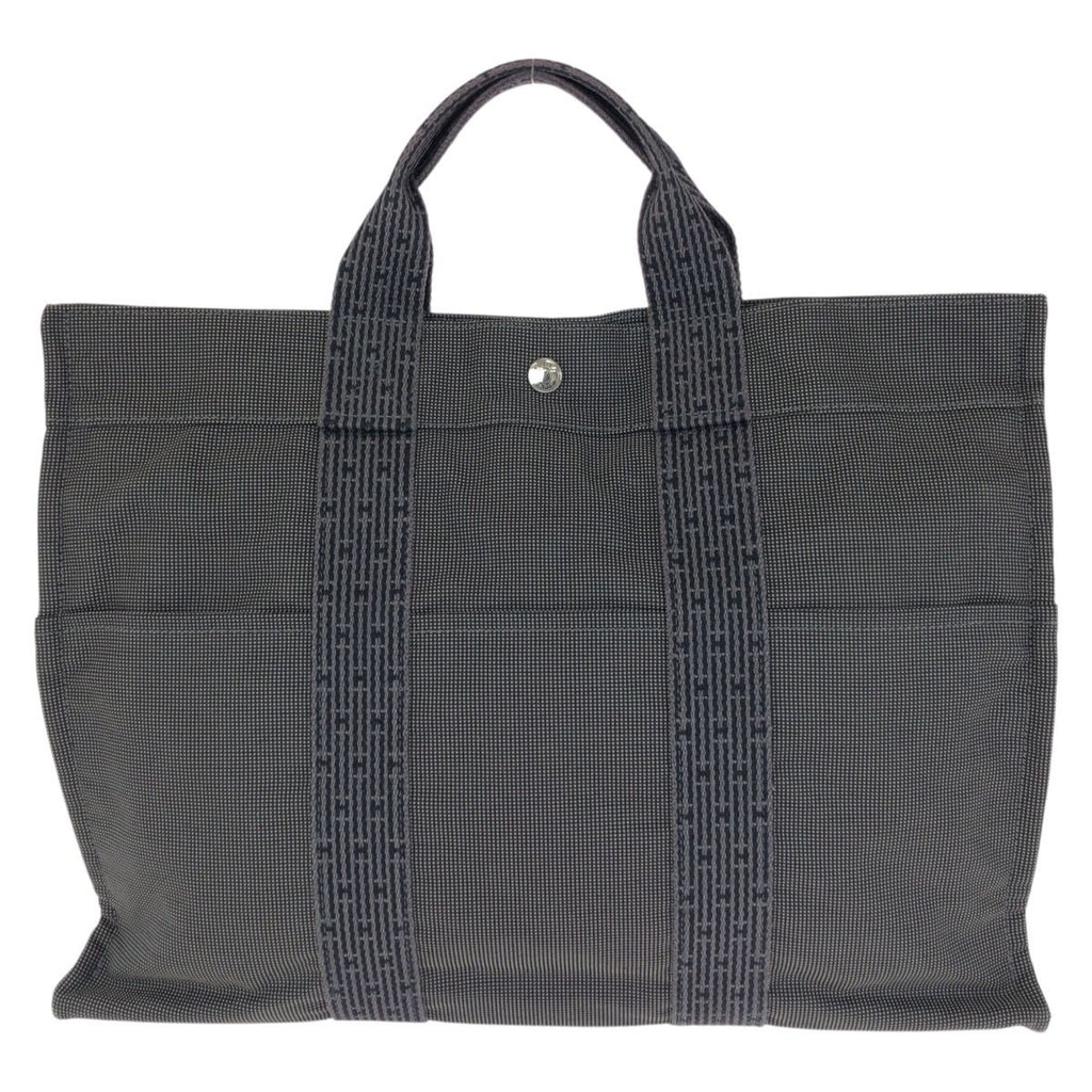 Hermes Her Line Gray Silver Polyamide Polyester Tote