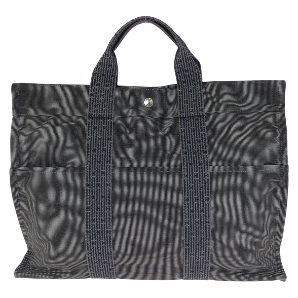 Hermes Her Line Gray Silver Polyamide Polyester Tote