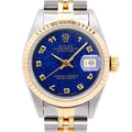 Rolex Datejust Computer Automatic Winding Watch YG SS Blue Dial