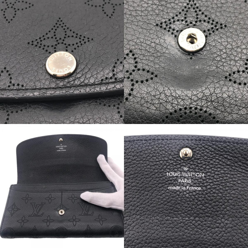 Louis Vuitton Portefeuille Iris Mahina Leather Wallet Black — view 7