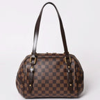 Louis Vuitton Damier Rivington PM Ebene Handbag Brown Gold — view 2