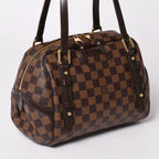 Louis Vuitton Damier Rivington PM Ebene Handbag Brown Gold — view 3