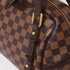 Louis Vuitton Damier Rivington PM Ebene Handbag Brown Gold — view 5