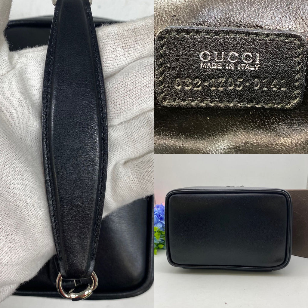 Gucci Horsebit Hand Vanity Pouch Leather Black — view 3