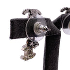 Chanel CC Logo Earrings Silver — view 6