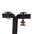 Chanel CC Logo Earrings Silver — view 2