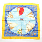 Louis Vuitton Silk Yacht Pattern America's Cup Scarf Yellow Blue