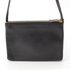 Celine Trio Large Leather Shoulder Bag Black — view 4