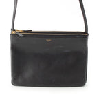 Celine Trio Large Leather Shoulder Bag Black