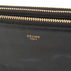 Celine Trio Large Leather Shoulder Bag Black — view 8
