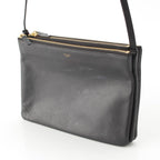 Celine Trio Large Leather Shoulder Bag Black — view 2