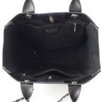 Chanel 25 Deauville Caviar Leather Tote CC Logo Silver Black — view 7