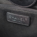 Chanel 25 Deauville Caviar Leather Tote CC Logo Silver Black — view 8