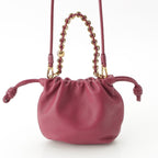 Loewe Flamenco Purse Mini Leather 2-Way Shoulder Handbag Bordeaux — view 4