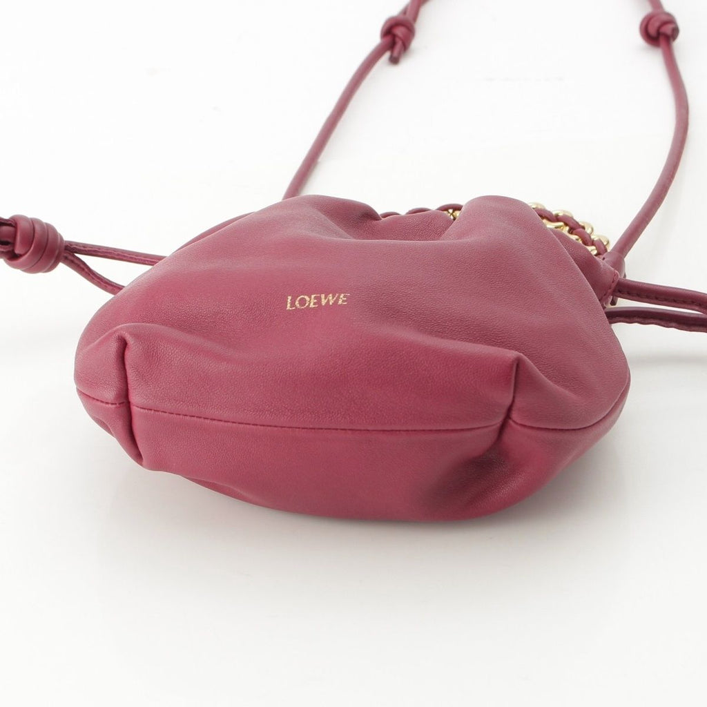 Loewe Flamenco Purse Mini Leather 2-Way Shoulder Handbag Bordeaux — view 5
