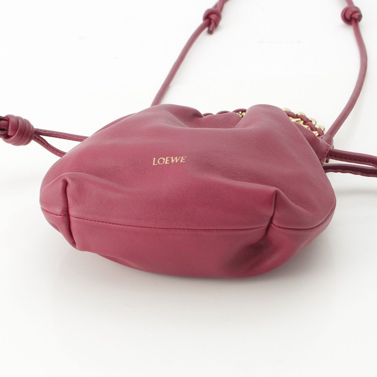 Loewe Flamenco Purse Mini Leather 2-Way Shoulder Handbag Bordeaux — view 5