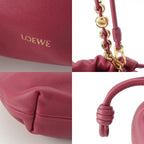 Loewe Flamenco Purse Mini Leather 2-Way Shoulder Handbag Bordeaux — view 8