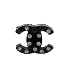 Chanel CC Logo Resin Earrings Black — view 5