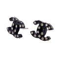 Chanel CC Logo Resin Earrings Black