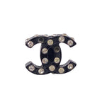 Chanel CC Logo Resin Earrings Black — view 4
