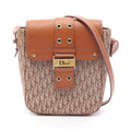 Dior Dio Shoulder Bag Street Chic Trotter Beige Brown Canvas Leather