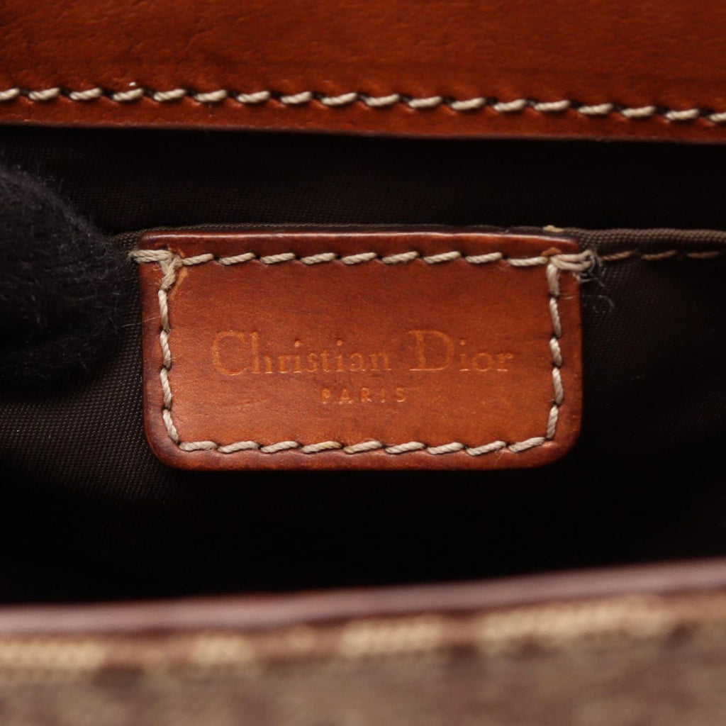 Dior Dio Shoulder Bag Street Chic Trotter Beige Brown Canvas Leather — view 4