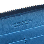 Bottega Veneta Roundlong Wallet Intreccia Blue Leather — view 4